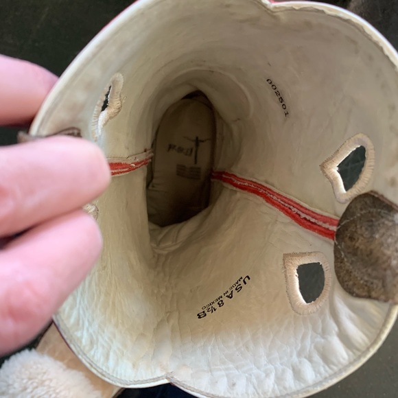 Cowboy Boots Red & Grey Size 8 1/2 B - Picture 9 of 9